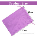 Customize Logo Silk Drawstring Pouch Satin Wig Bags